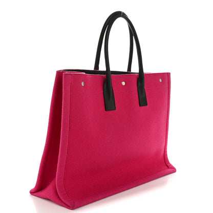 Saint Laurent Wool Rive Gauche Tote Fuchsia 3 of 14