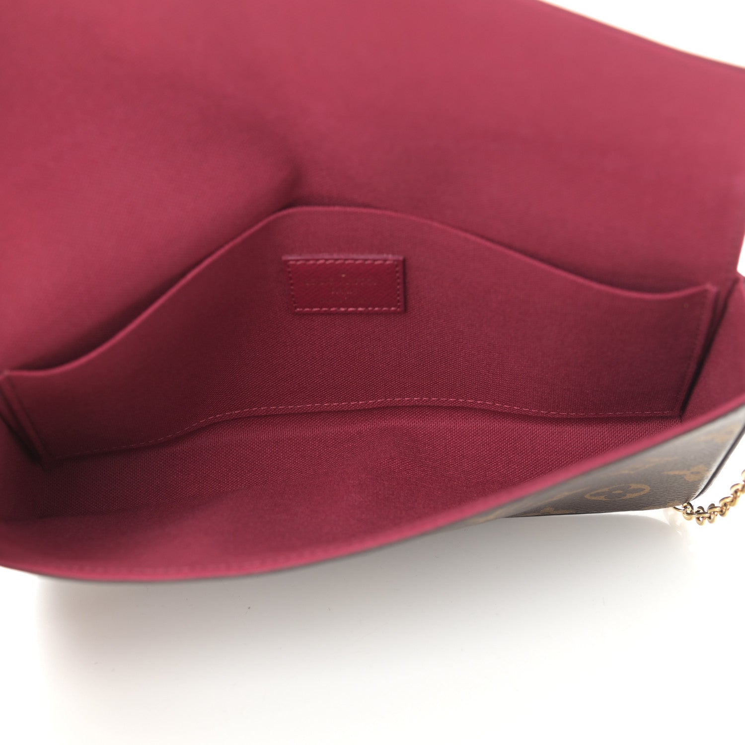 Louis Vuitton Monogram Pochette Felicie Chain Wallet Fuchsia 6 of 10