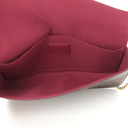 Louis Vuitton Monogram Pochette Felicie Chain Wallet Fuchsia 6 of 10