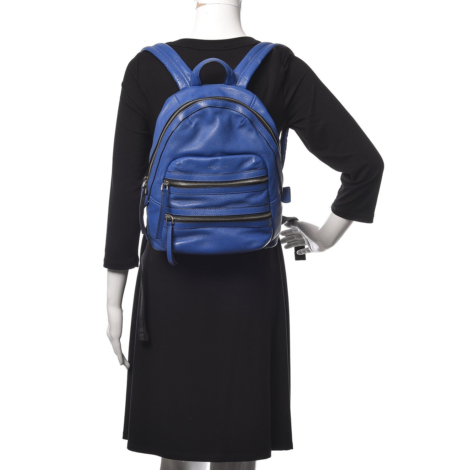 Marc Jacobs Pebbled Calfskin Biker Backpack Blue 2 of 18