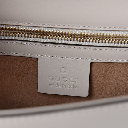 Gucci Calfskin Embroidered Small Sylvie Shoulder Bag White 6 of 10
