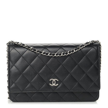 Chanel Lambskin Quilted Wallet On Chain WOC Black 1 of 19