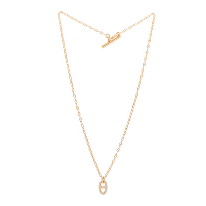 Hermes 18K Rose Gold Diamond PM New Farandole Pendant Necklace LG 2 of 4