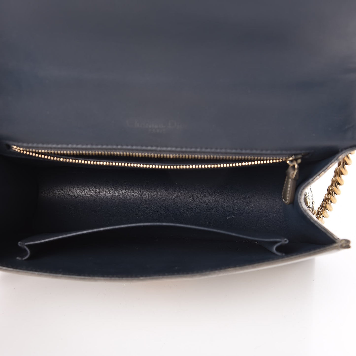 Metallic Patent Micro-Cannage Medium Diorama Flap Bag Gold