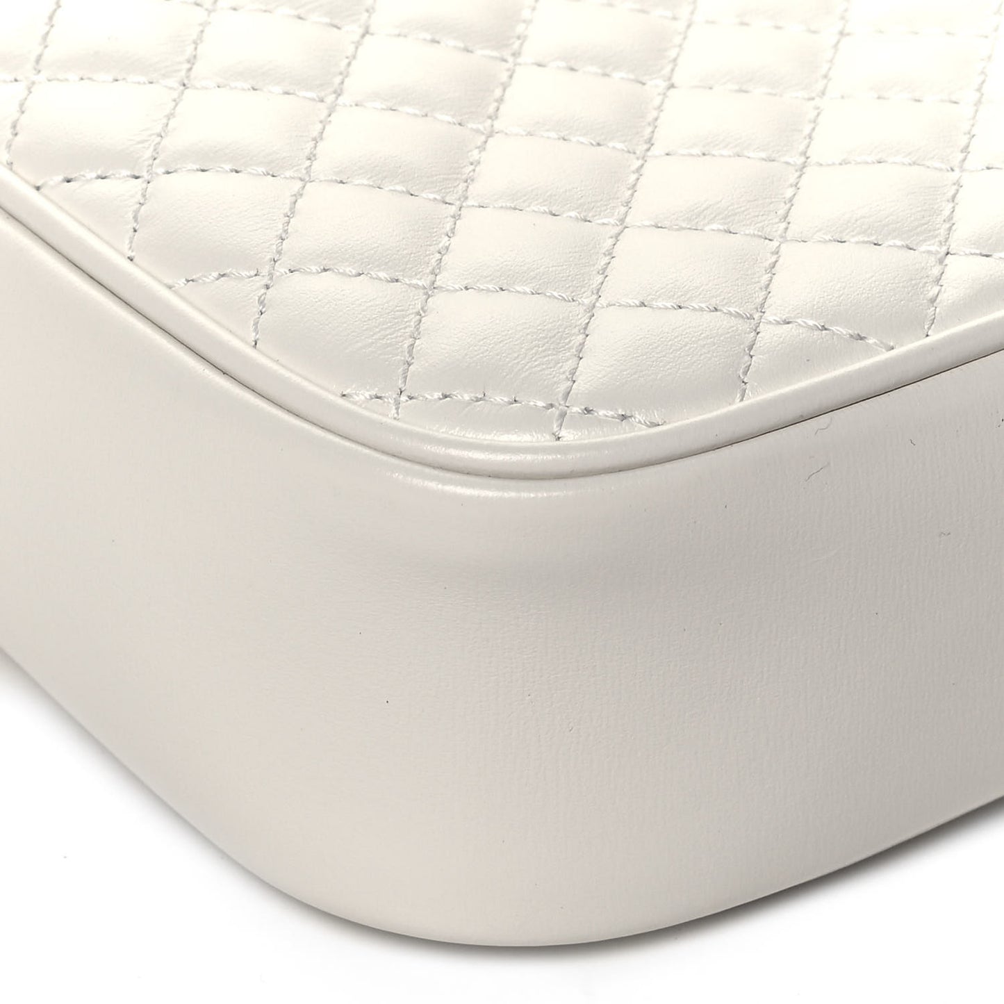 Calfskin Web Trapuntata Small Shoulder Bag Off White