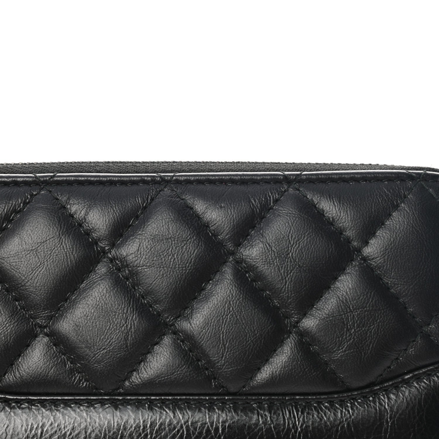 Chanel Aged Calfskin Quilted Small Gabrielle Zip Around Wallet Black 12 of 13