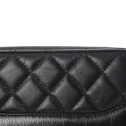 Chanel Aged Calfskin Quilted Small Gabrielle Zip Around Wallet Black 12 of 13