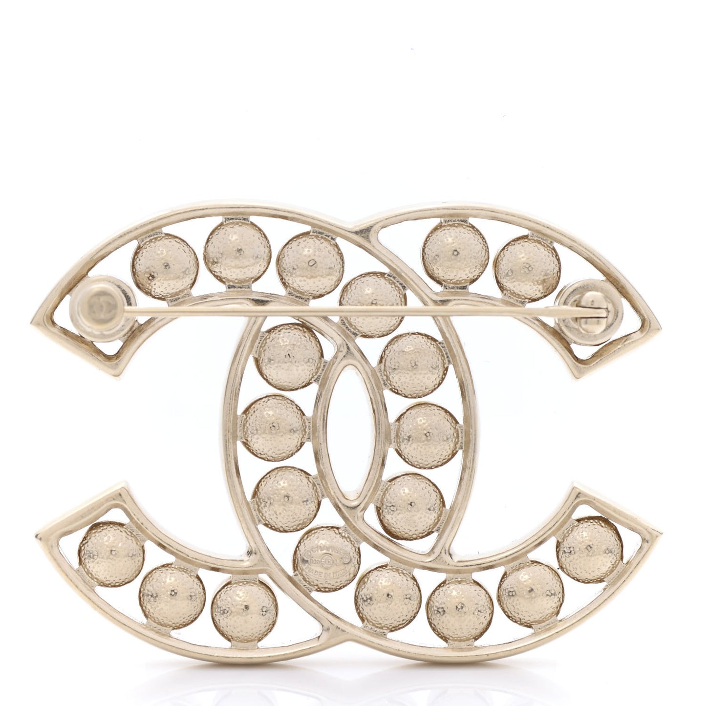 Pearl CC Brooch Light Gold