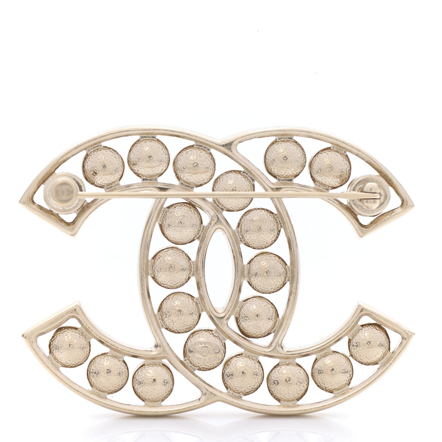 Chanel Pearl CC Brooch Light Gold 3 of 4