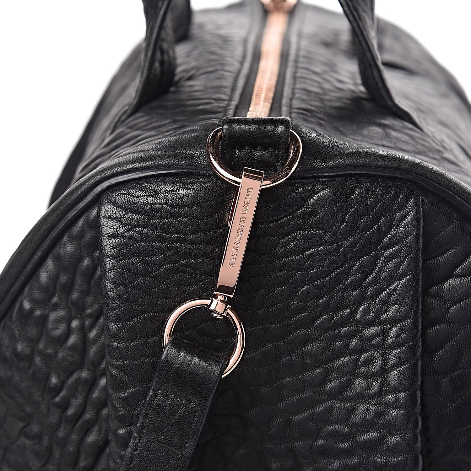 Alexander Wang Pebbled Lambskin Rocco Black Rose Gold Hardware 9 of 9