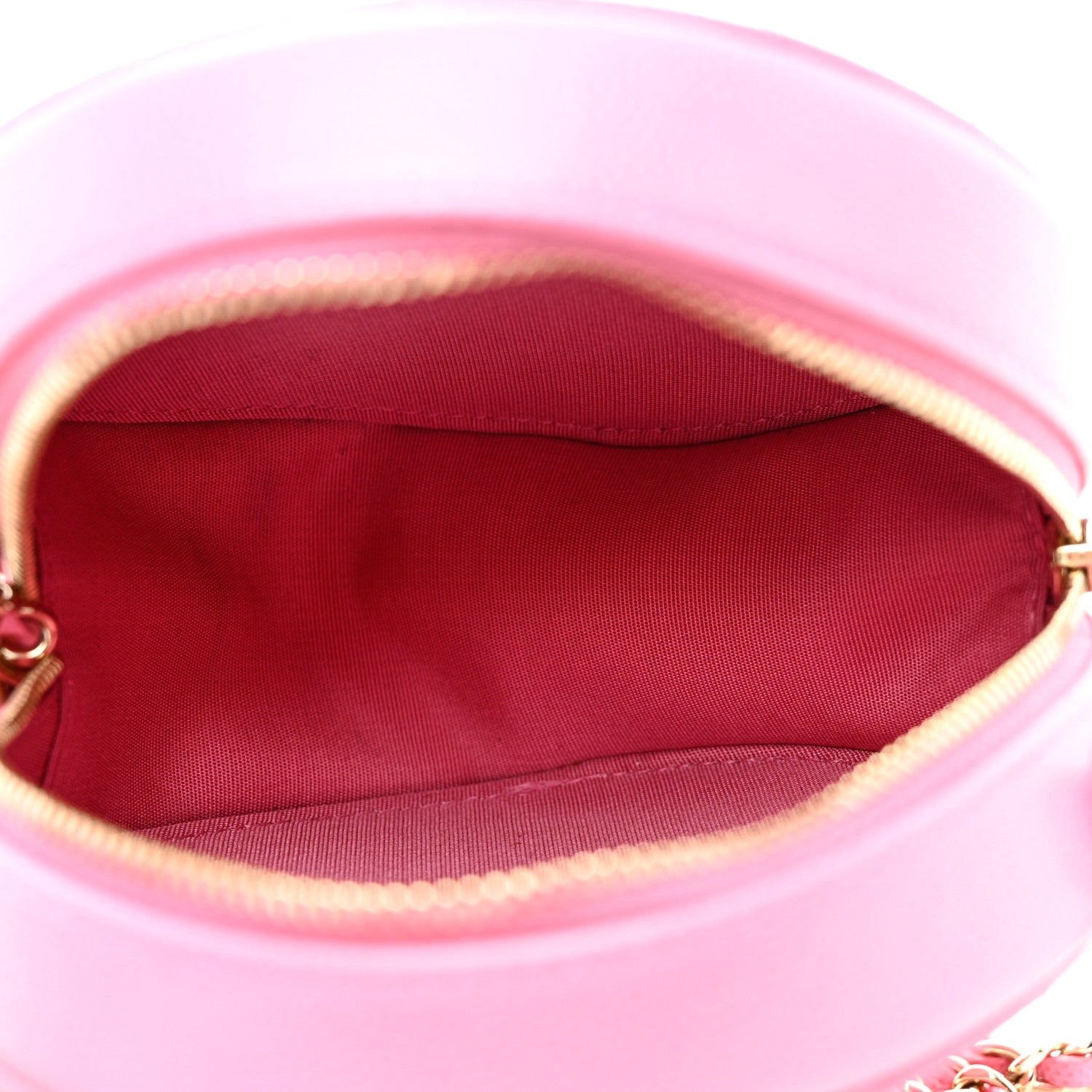 Chanel Caviar Quilted Crystal CC Round Clutch With Chain Pink 5 of 9