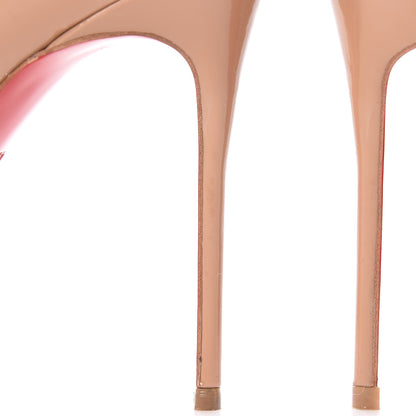 Christian Louboutin Patent Bow 110 Peep Toe Pumps 40 Nude 14 of 18