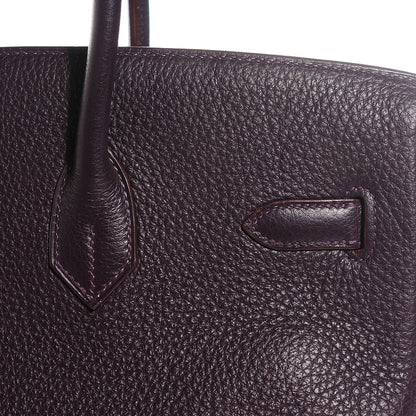 Hermes Taurillon Clemence Birkin 35 Raisin 45 of 58