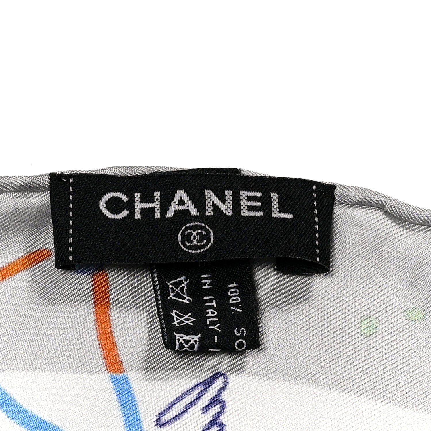 Chanel Silk Constellations CC Square Scarf Grey Multicolor 3 of 4