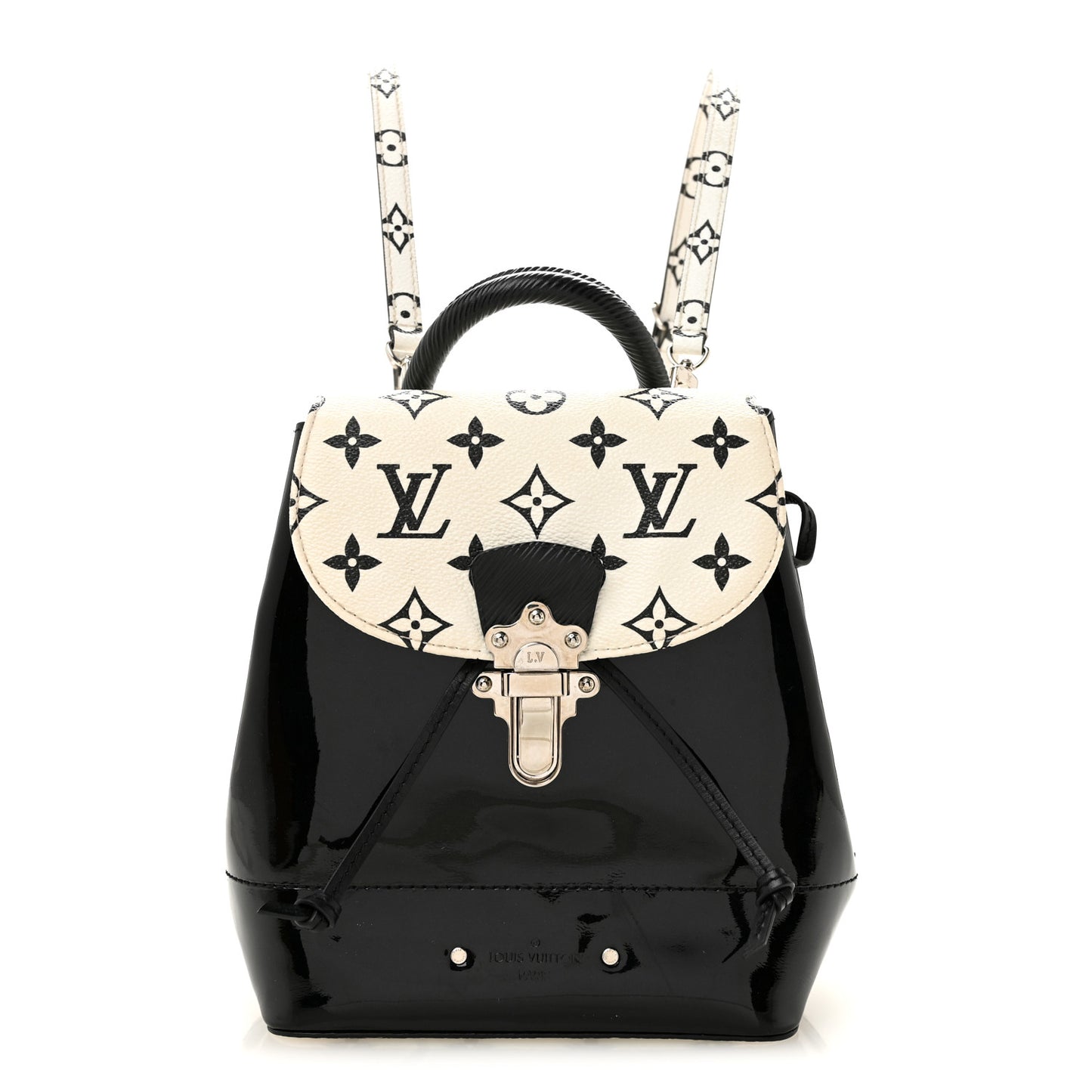 Patent Monogram Hot Springs Backpack Black White