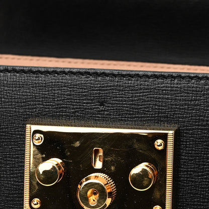 Gucci Calfskin Small Padlock Bamboo Shoulder Bag Black 11 of 12