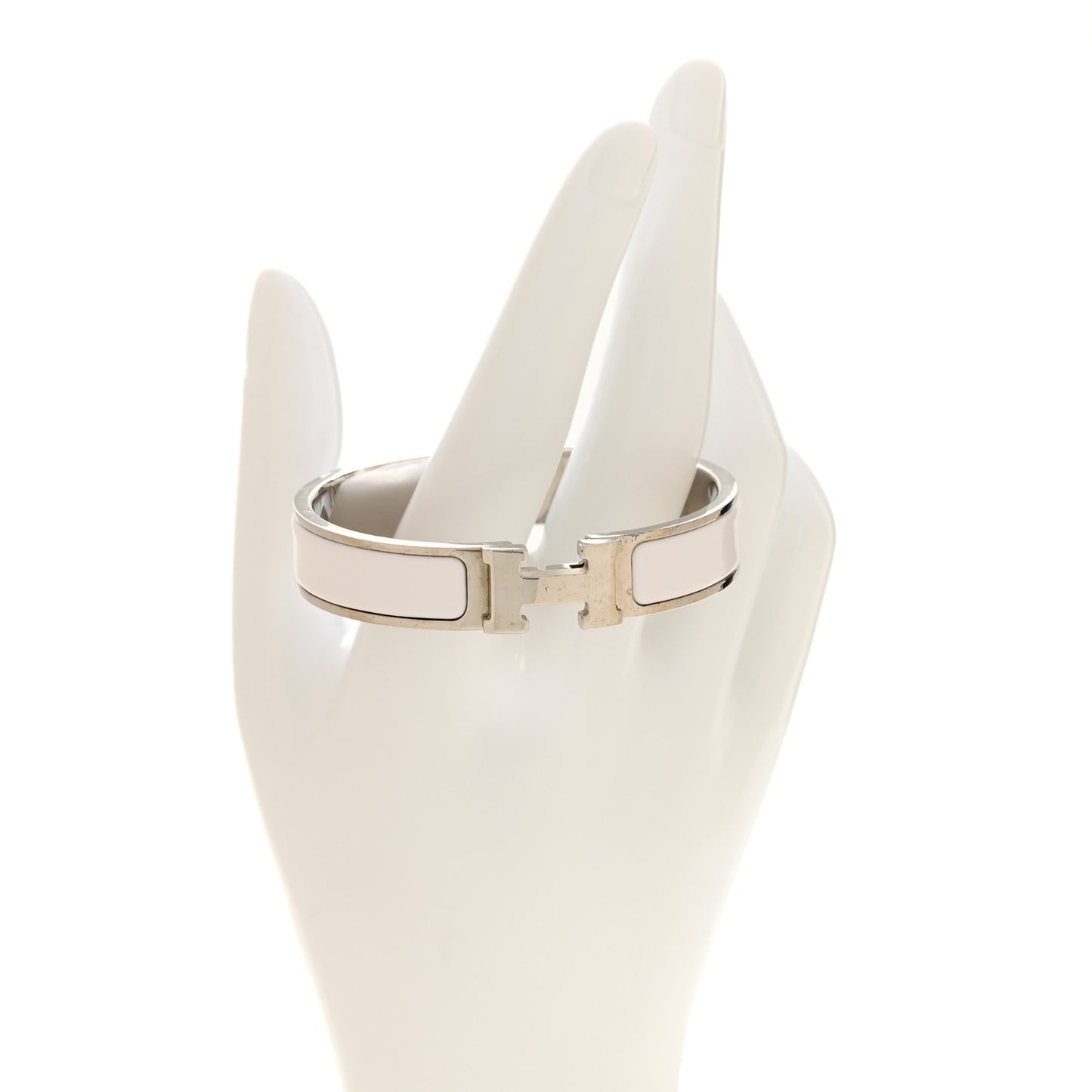 Enamel Narrow Clic Clac H Bracelet PM White