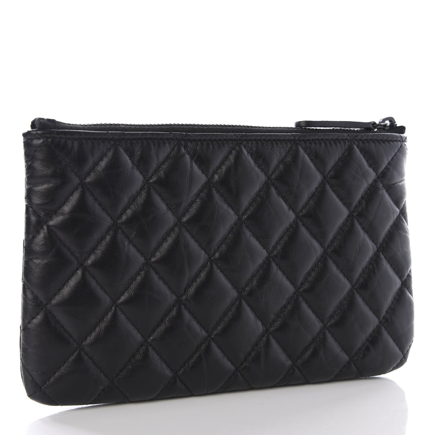 Aged Calfskin Quilted Medium Reissue Cosmetic Case So Black