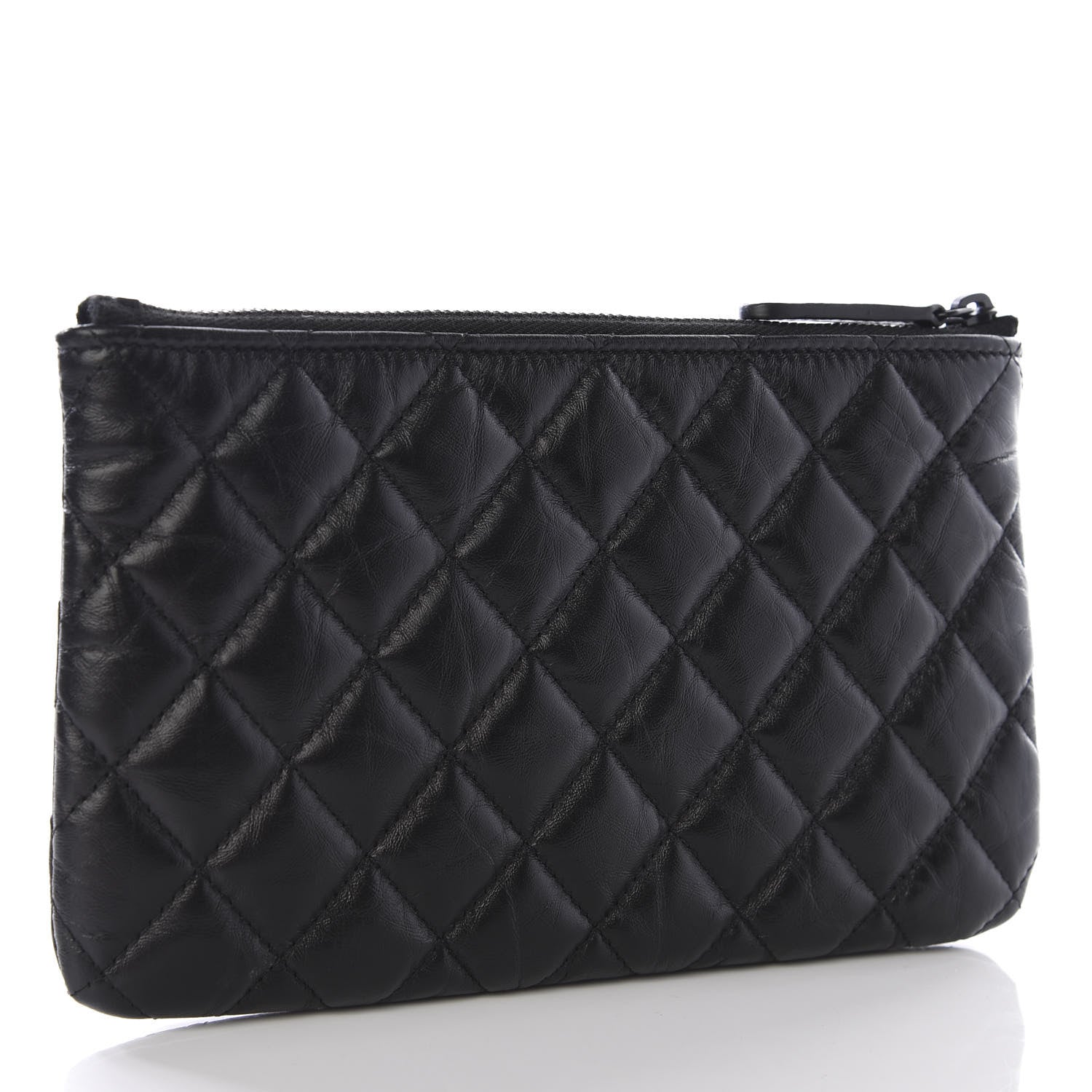 Chanel Aged Calfskin Quilted Medium Reissue Cosmetic Case So Black 2 of 8