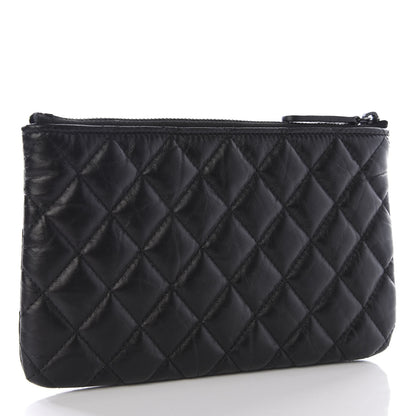 Chanel Aged Calfskin Quilted Medium Reissue Cosmetic Case So Black 2 of 8
