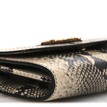 Versace Snakeskin Virtus Wallet On Chain Beige Black 9 of 10