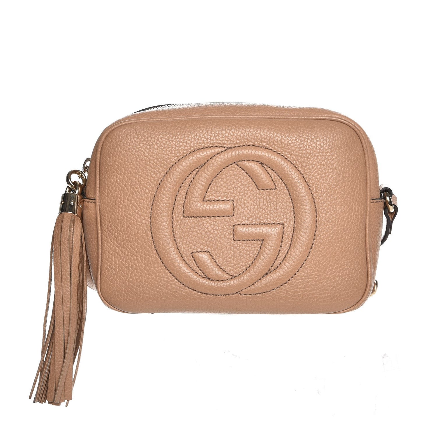 Pebbled Calfskin Small Soho Disco Bag Rose Beige
