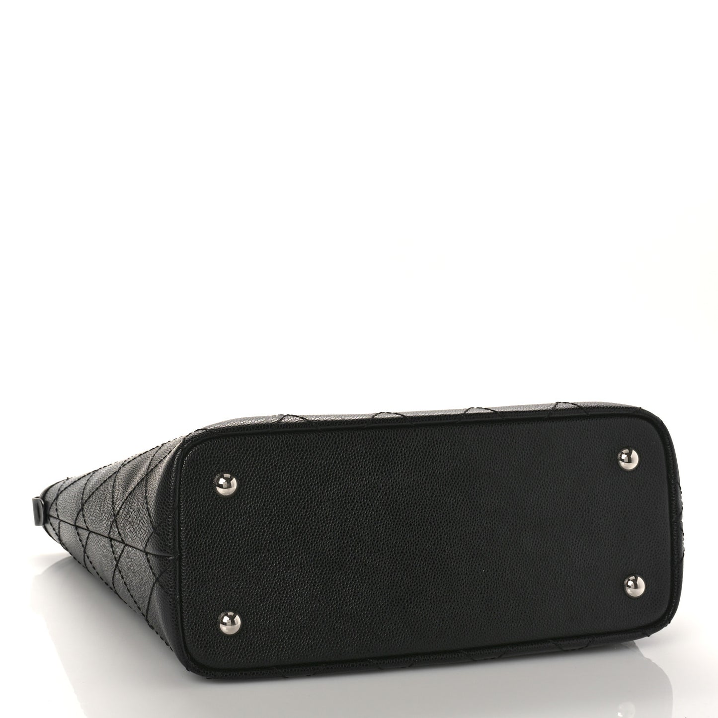 Grained Calfskin Shopping Fever Tote Black