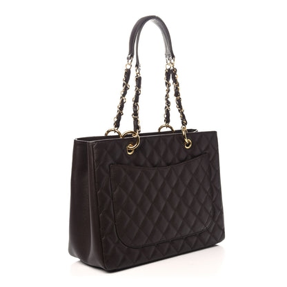 Chanel Caviar Quilted Grand Shopping Tote GST Dark Brown 3 of 9