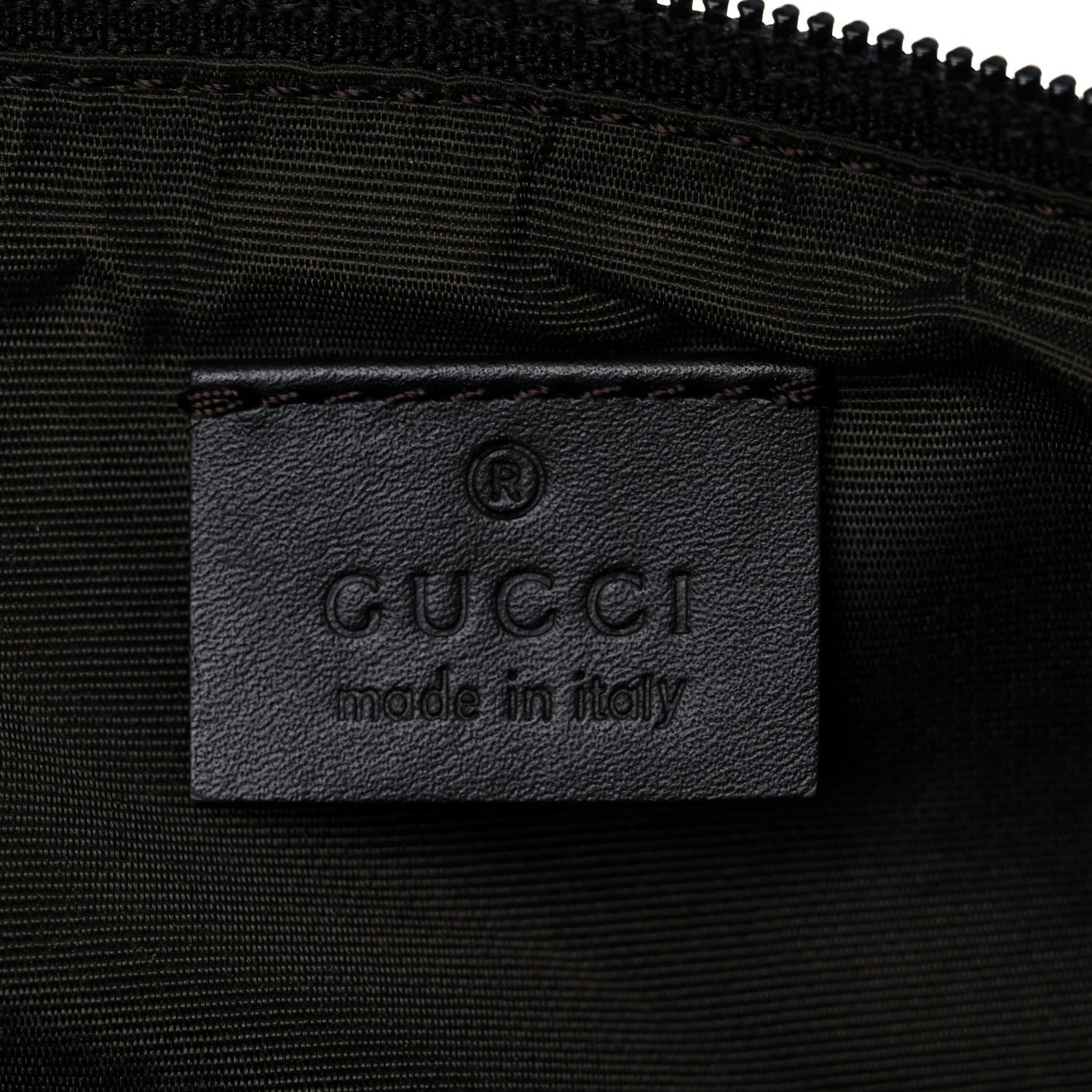Gucci Denim Monogram Boat Pochette Dark Brown 6 of 15