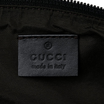 Gucci Denim Monogram Boat Pochette Dark Brown 6 of 15