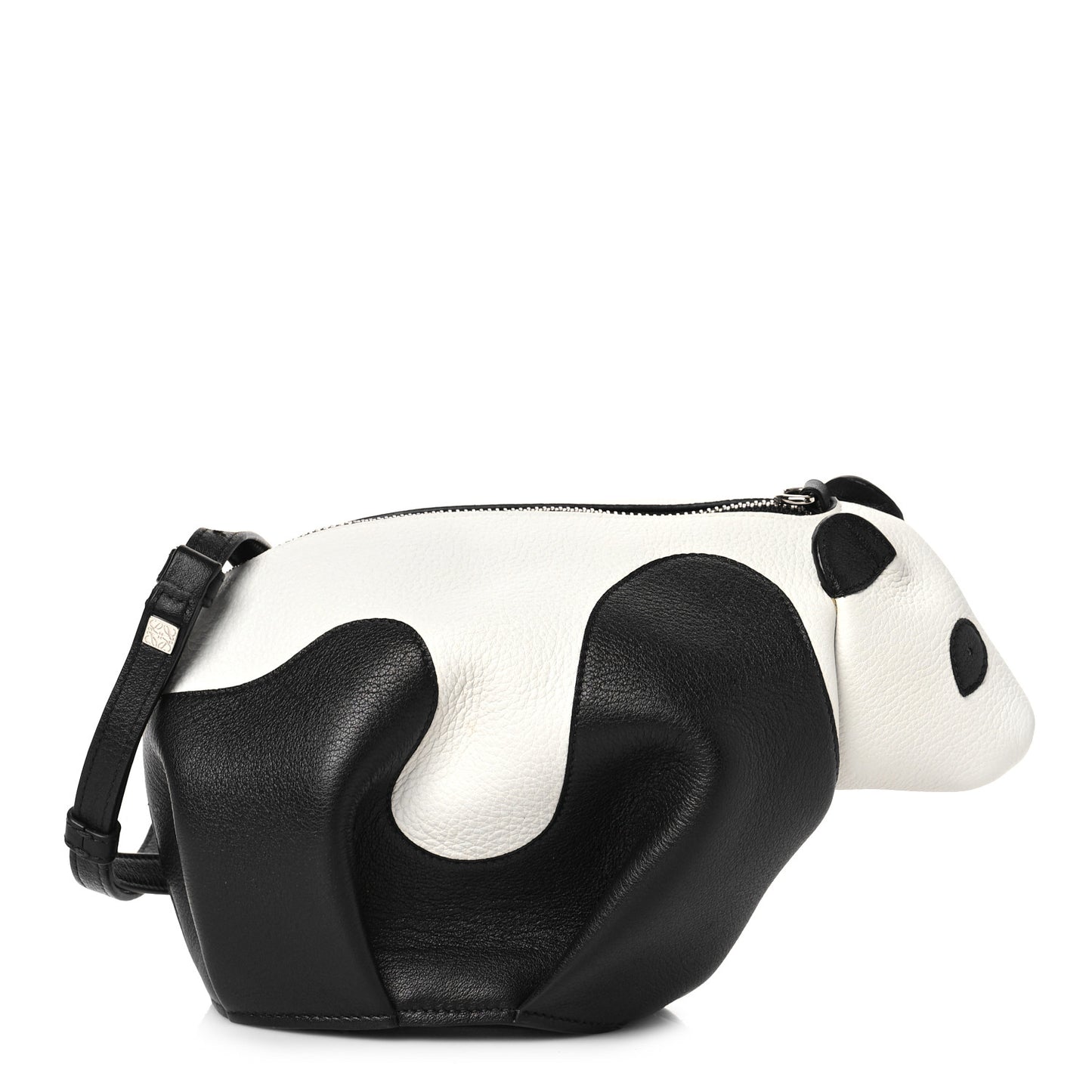 Calfskin Panda Crossbody Black White