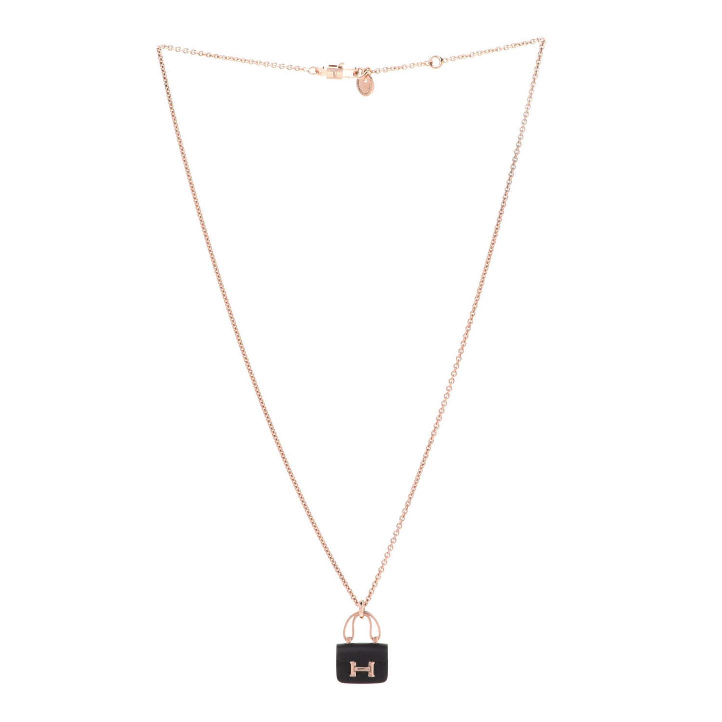 18K Rose Gold Black Jade Constance Amulettes Pendant Necklace