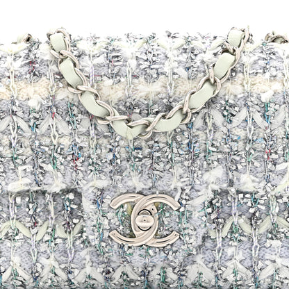 Chanel Glittered Tweed Quilted Mini Rectangular Flap Light Blue 8 of 10