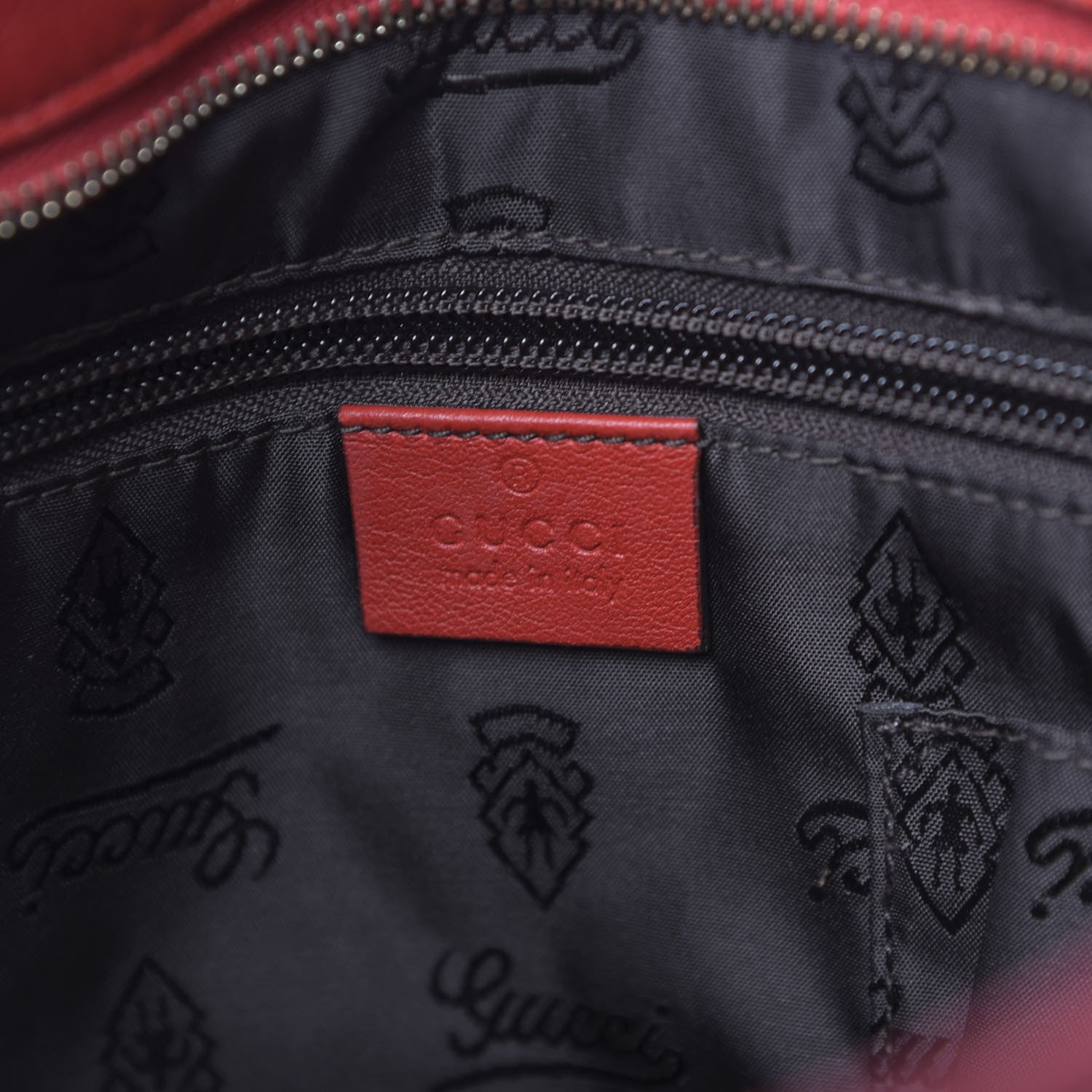 Gucci Guccissima Medium Flat Messenger Bag Red 6 of 14