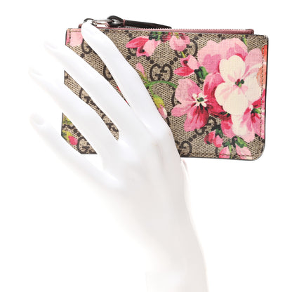 Gucci GG Supreme Monogram Blooms Key Ring Coin Case Beige Multicolor Dry Rose 2 of 6