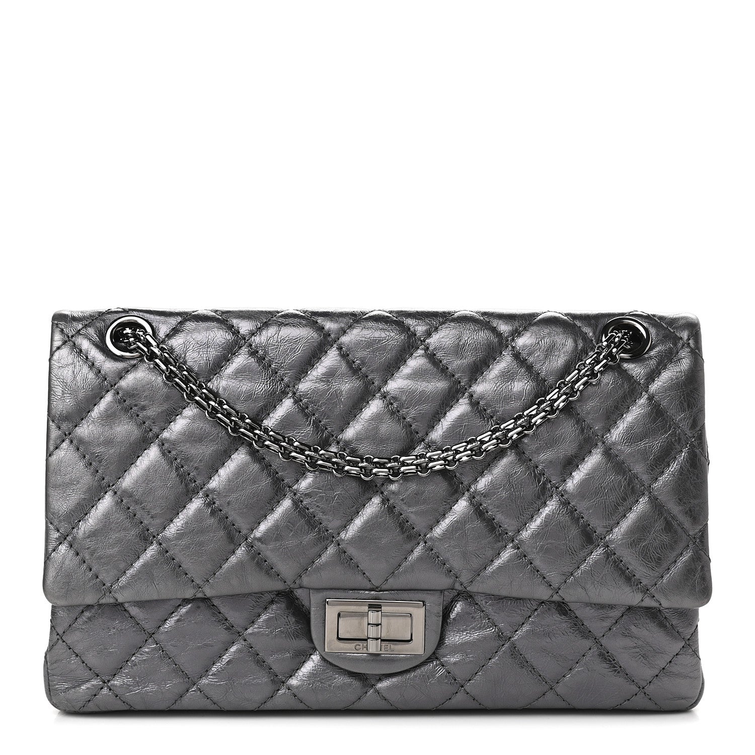 Chanel Metallic Aged Calfskin Quilted 2.55 Reissue 226 Flap Silver 1 of 10