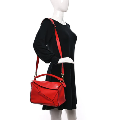 Loewe Calfskin Medium Puzzle Bag Scarlet 2 of 12