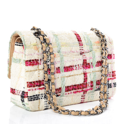 Chanel Tweed Quilted Medium Double Flap Beige Pink 4 of 11