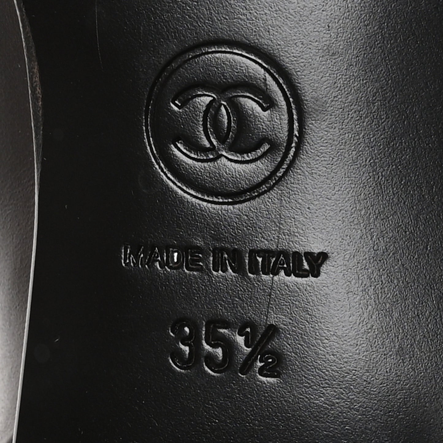 Calfskin CC High Boots 35.5 Dark Brown