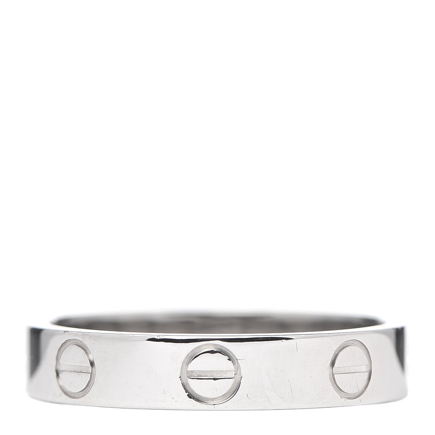 Cartier 18K White Gold 3.5mm LOVE Wedding Band Ring 51 5.75 3 of 5