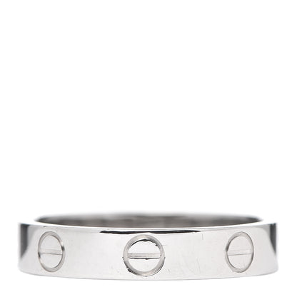 Cartier 18K White Gold 3.5mm LOVE Wedding Band Ring 51 5.75 3 of 5
