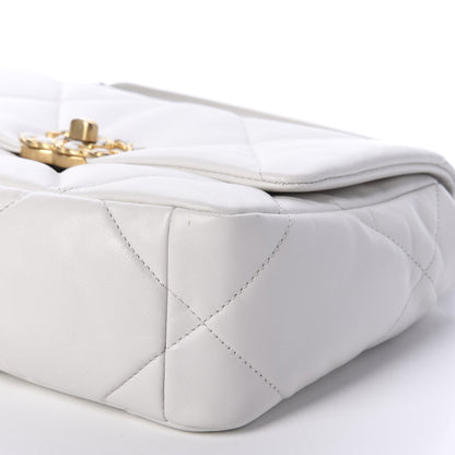 Chanel Goatskin Quilted Medium 19 Flap White 7 of 11