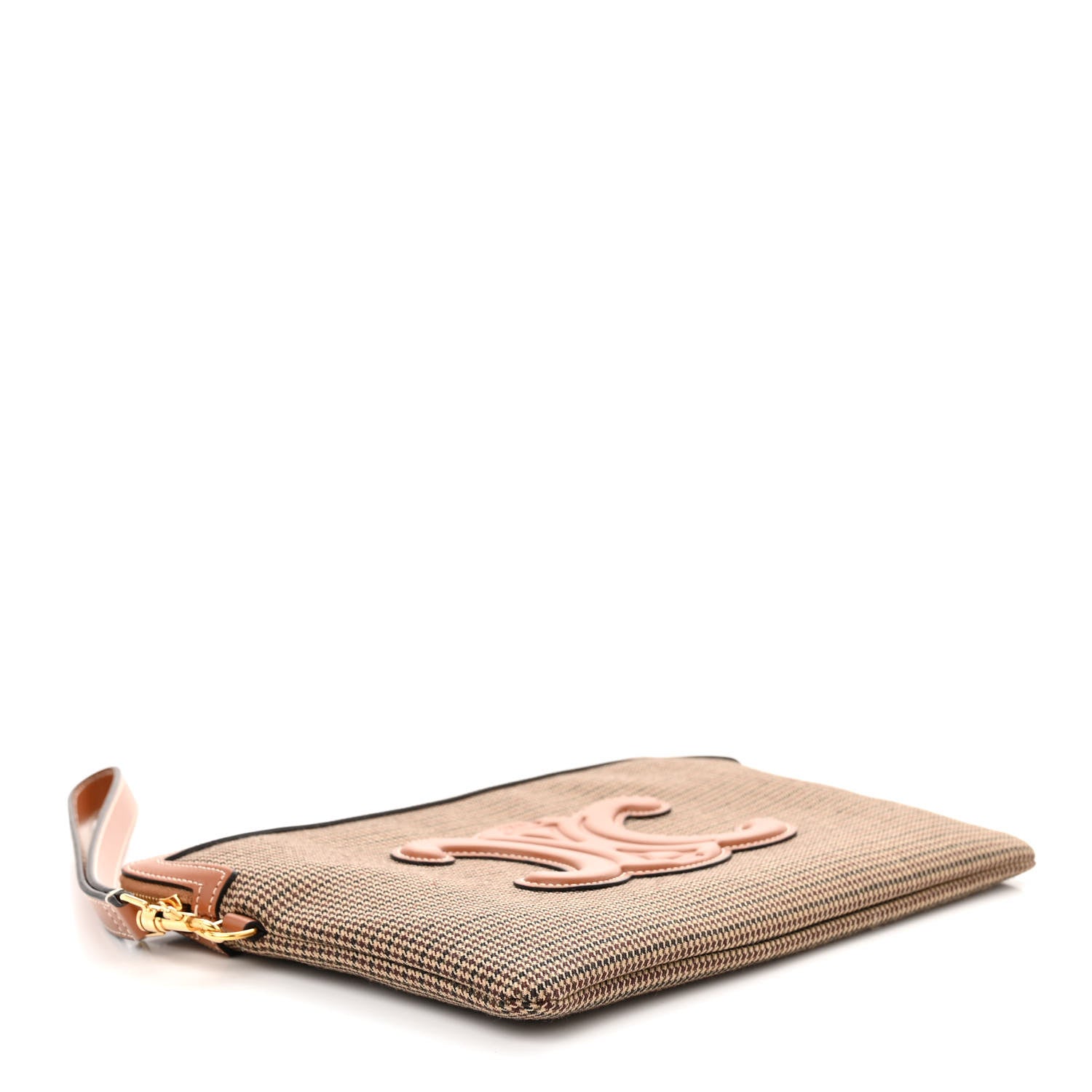 Celine Textile Calfskin Pied De Poule Print Triomphe Striped Small Pouch Multicolor 4 of 8
