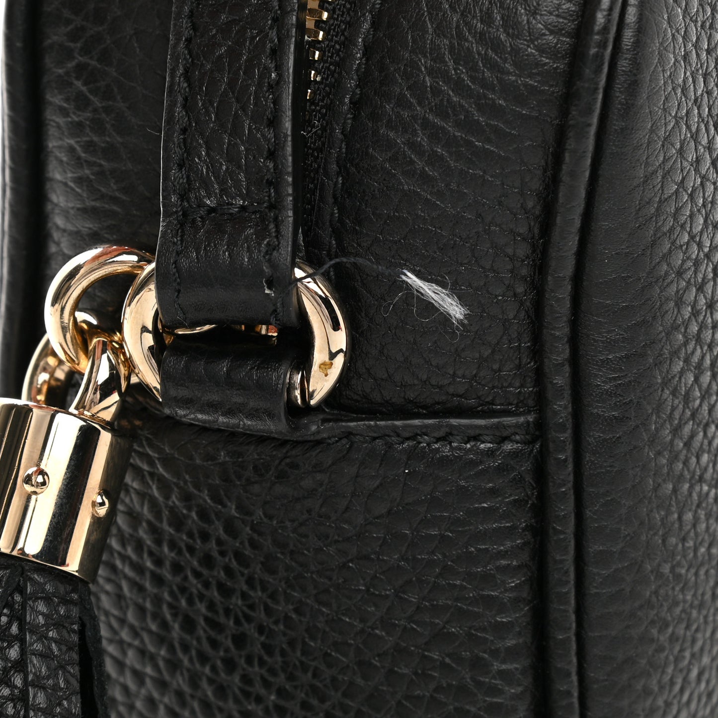 Pebbled Calfskin Small Soho Disco Bag Black