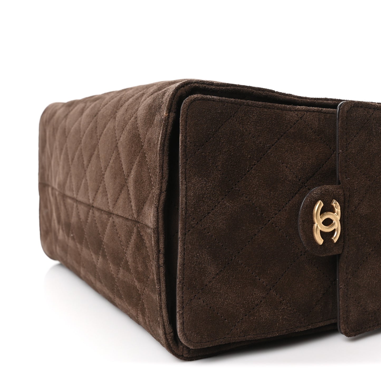 Suede Quilted Medium Chanel 25 Handbag Dark Brown
