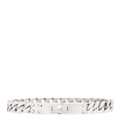 Hermes Sterling Silver TPM Kelly Gourmette Bracelet ST 1 of 4