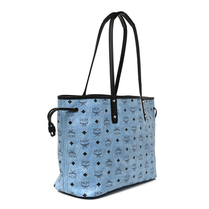 MCM Visetos Medium Project Reversible Shopper Tote Munich Blue 4 of 29