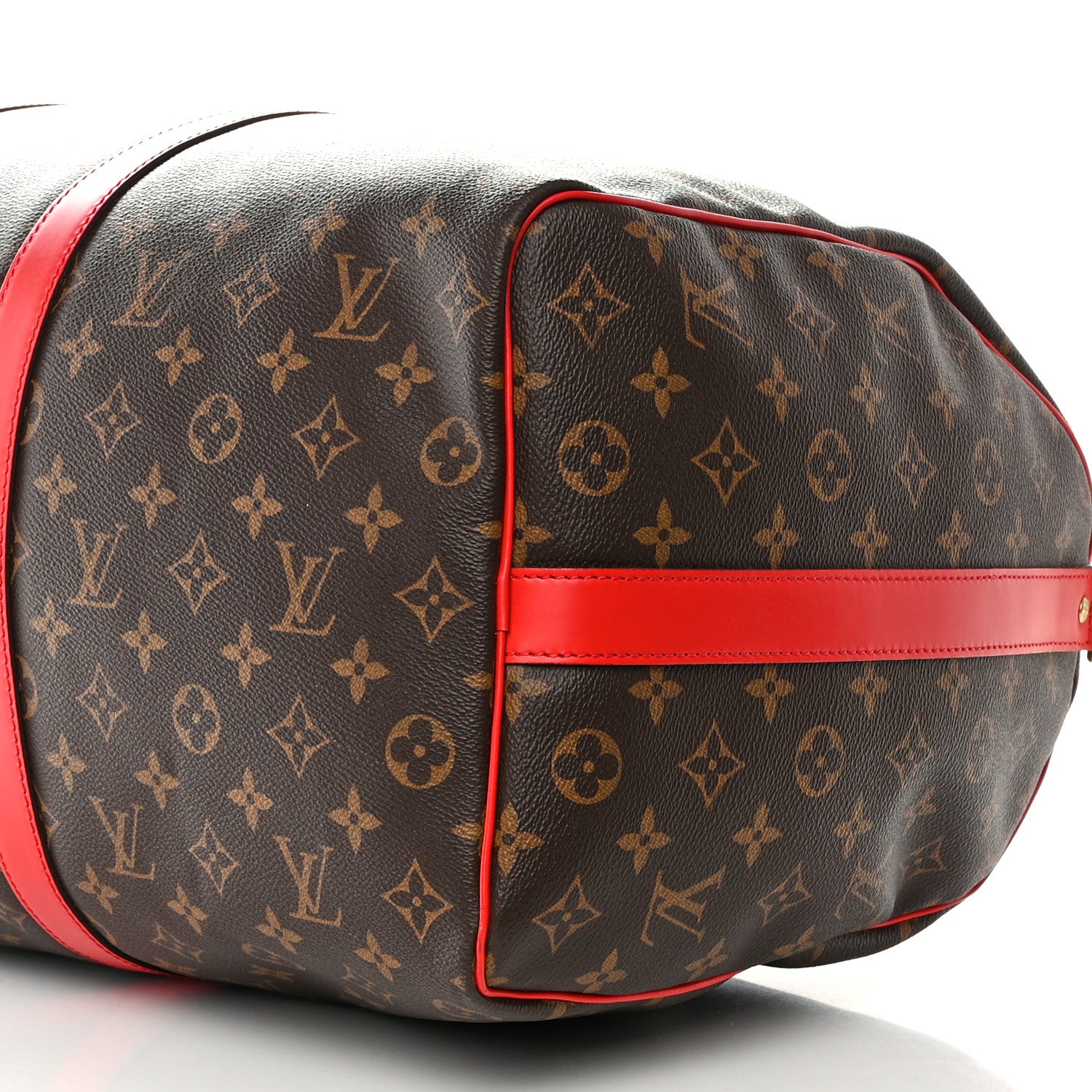 Louis Vuitton Calfskin Monogram Keepall Bandouliere 50 Coquelicot 9 of 10