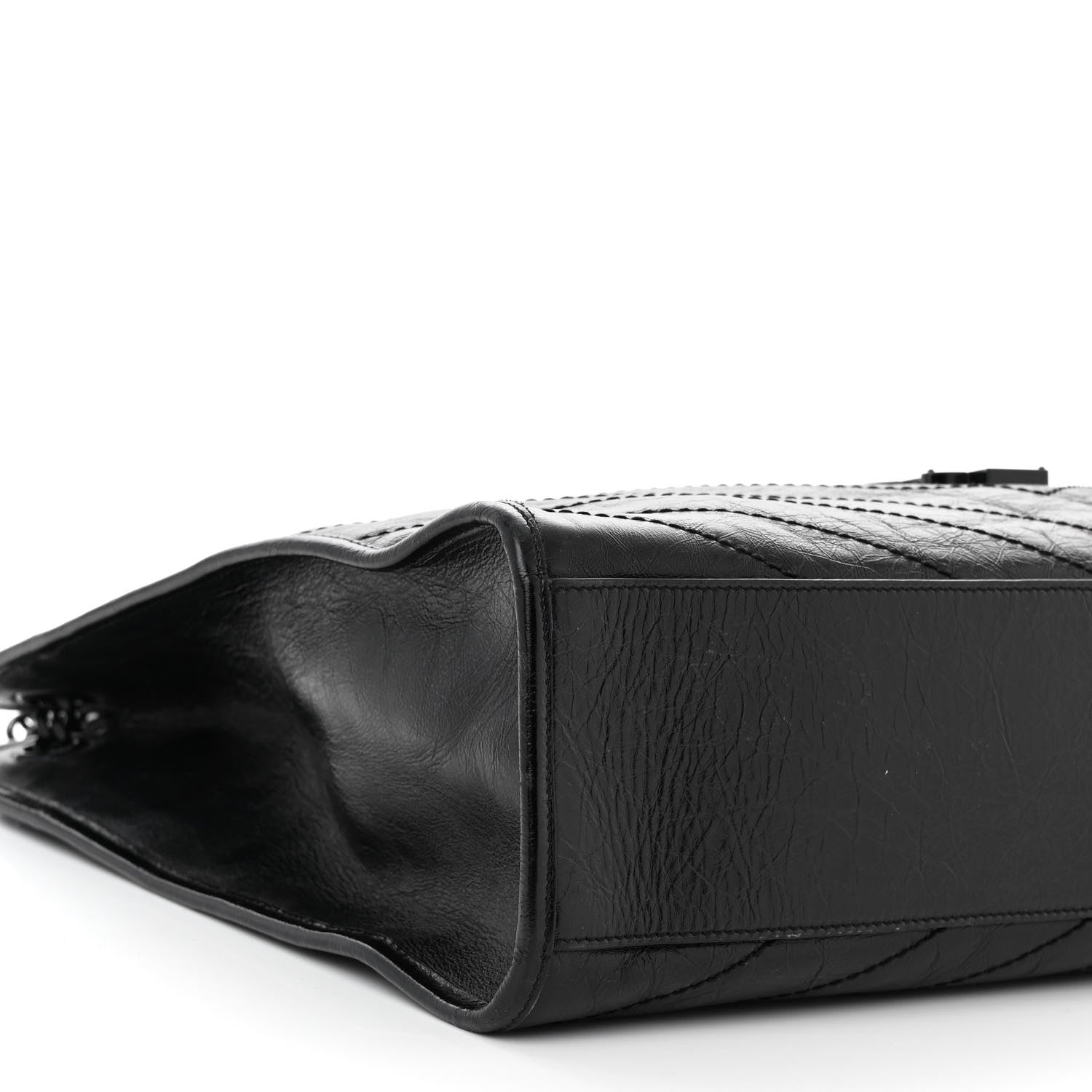 Saint Laurent Crinkled Calfskin Matelasse Monogram Large Niki Shopper Tote Black 9 of 10