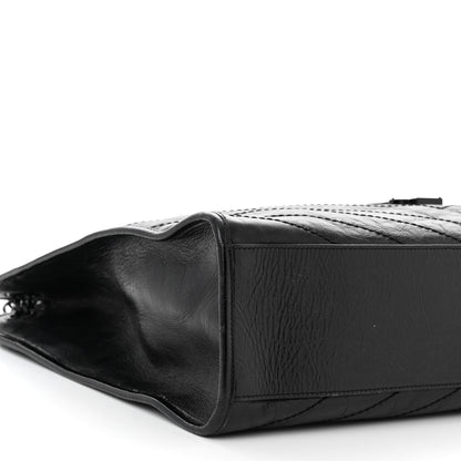 Saint Laurent Crinkled Calfskin Matelasse Monogram Large Niki Shopper Tote Black 9 of 10
